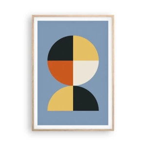 Plakat i ramme af lyst egetræ - Se og tæl - 70x100 cm