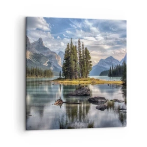 Lærredstryk - Billede på lærred - Over store og klare vande… - 60x60 cm