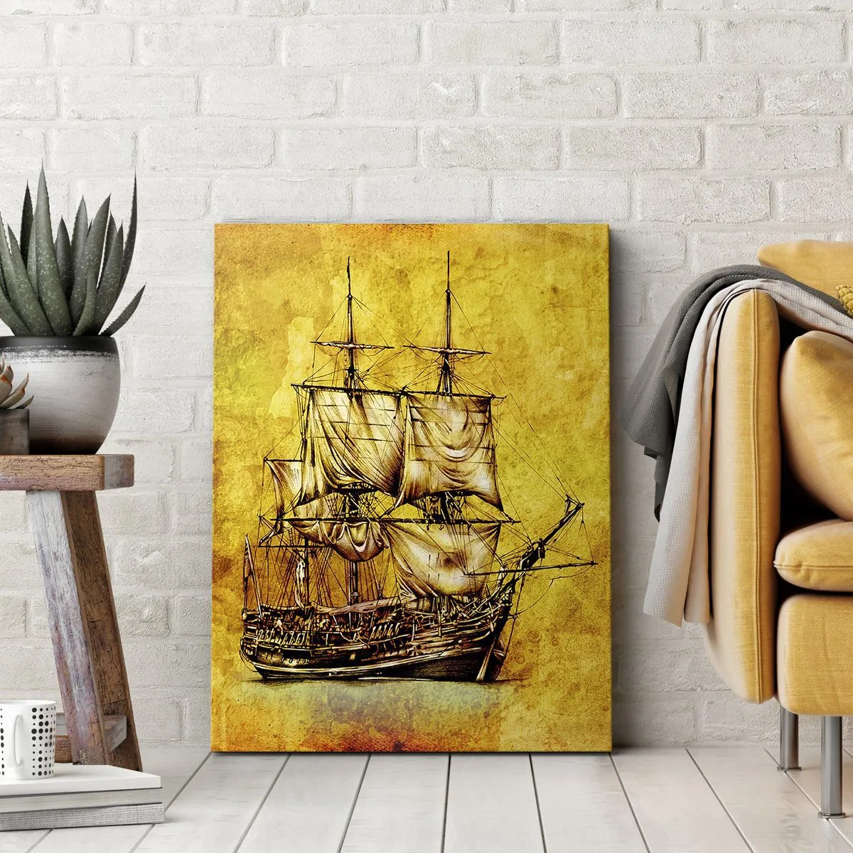 Lærredstryk - Billede på lærred - På vej til Tortuga! - 45x80 cm