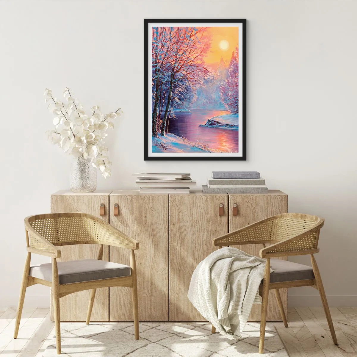 Plakat i sort ramme - Vinterens farver - 40x50 cm