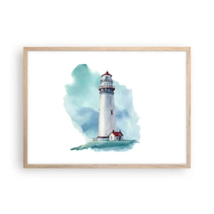 Plakat i ramme af lyst egetræ - Det blås blide søster - 70x50 cm