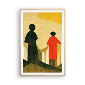 Plakat i ramme af lyst egetræ - Stadig langt væk - 61x91 cm