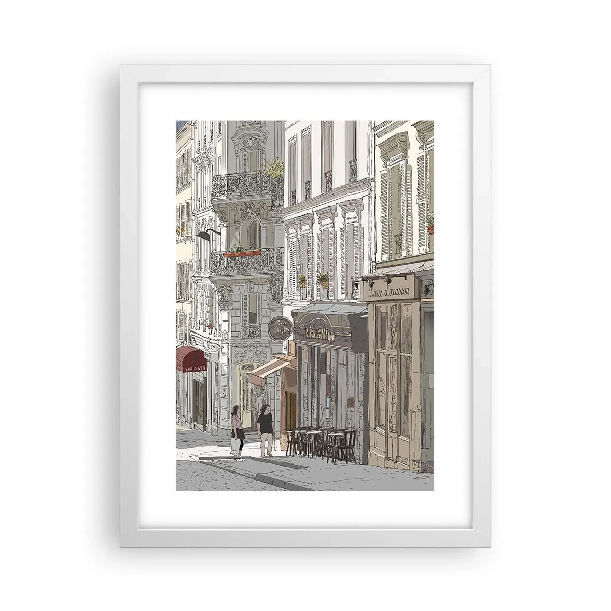 Plakat i hvid ramme - Byens glæder - 30x40 cm