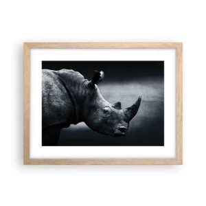 Plakat i ramme af lyst egetræ - Højre profil - 40x30 cm