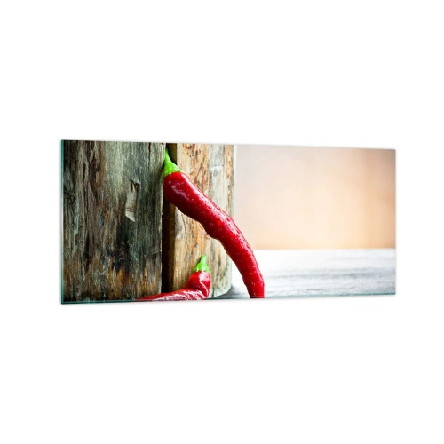 Billede på glas - Red hot chili peppers - 120x50 cm