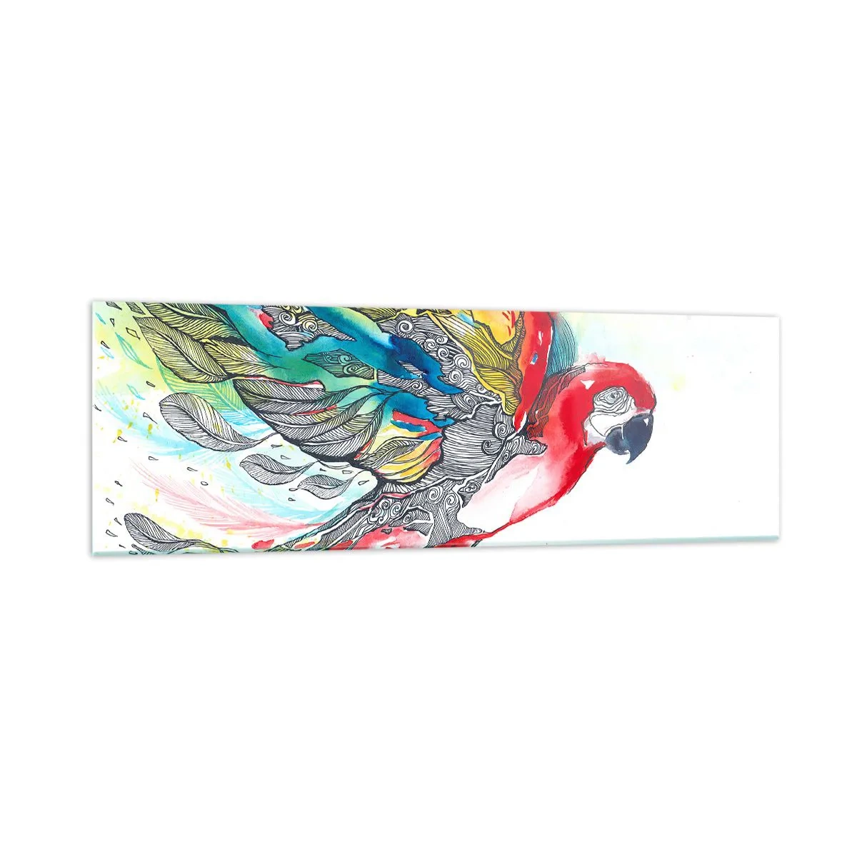 Billede på glas - Lev farverigt - 160x50 cm