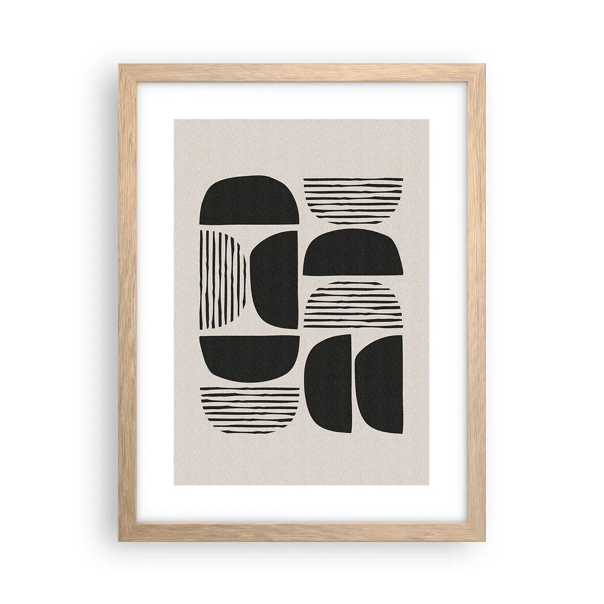 Plakat i ramme af lyst egetræ - Halvhjertede arrangementer - 30x40 cm