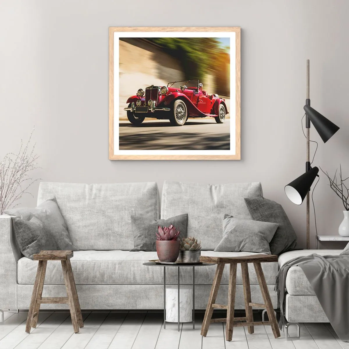 Plakat i ramme af lyst egetræ - Smukkere end Nike fra Samothrake - 30x30 cm