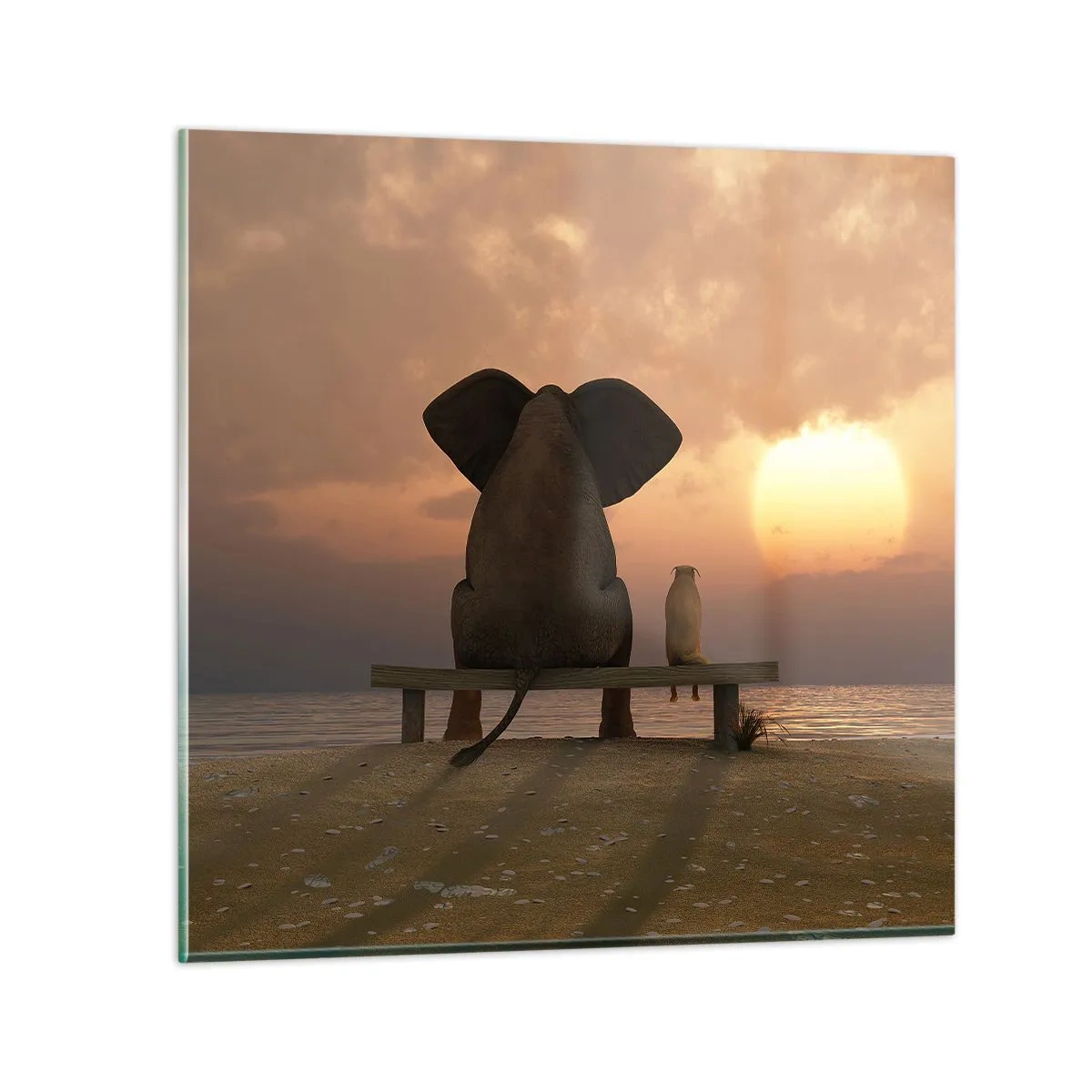 Billede på glas - Det er godt at være stille sammen - 70x70 cm