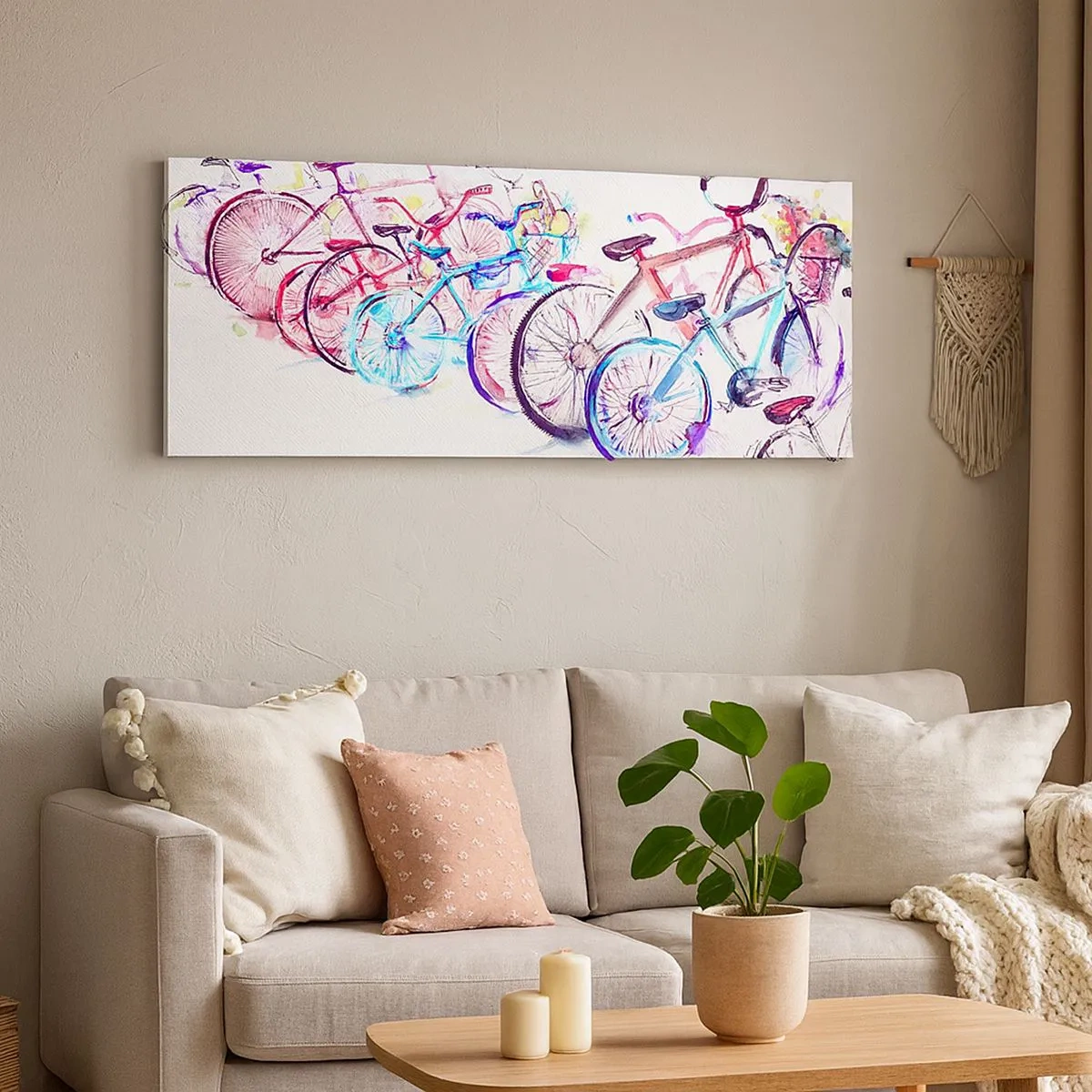 Lærredstryk - Billede på lærred - Antimoto klubmøde - 100x40 cm