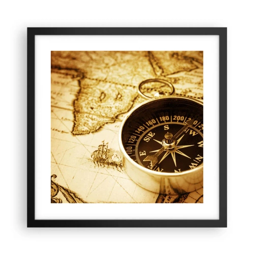 Plakat i sort ramme - Øst eller vest? - 40x40 cm