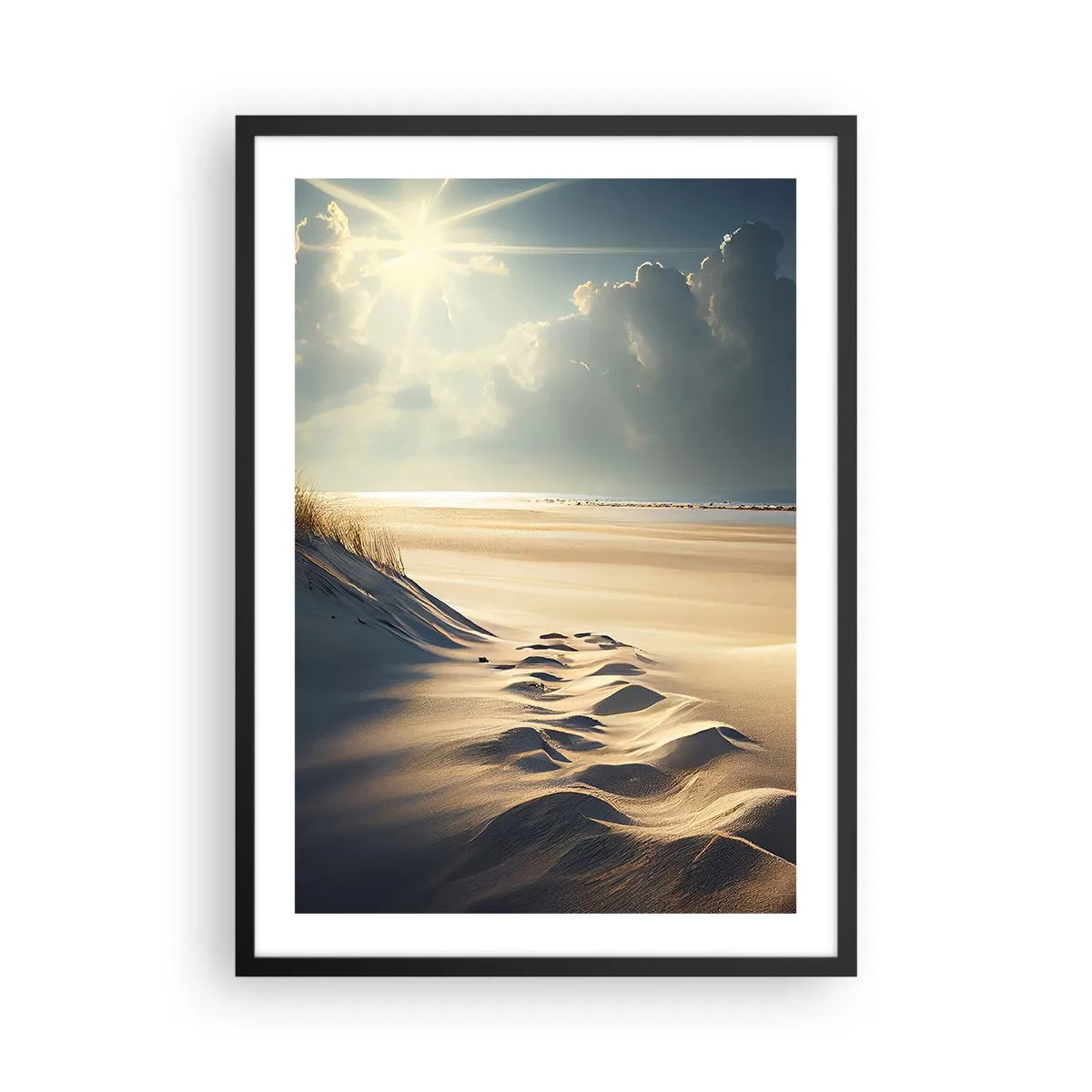 Plakat i sort ramme - Beroligende landskab - 50x70 cm