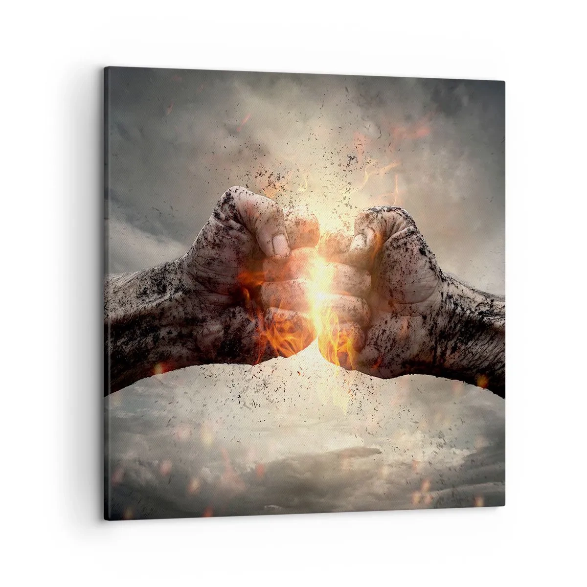 Lærredstryk - Billede på lærred - Stå op til kamp - 50x50 cm