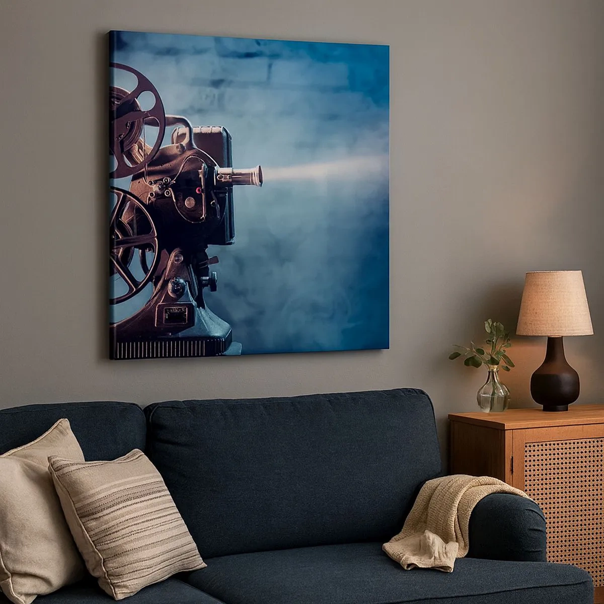 Lærredstryk - Billede på lærred - I en gammel biograf - 30x30 cm