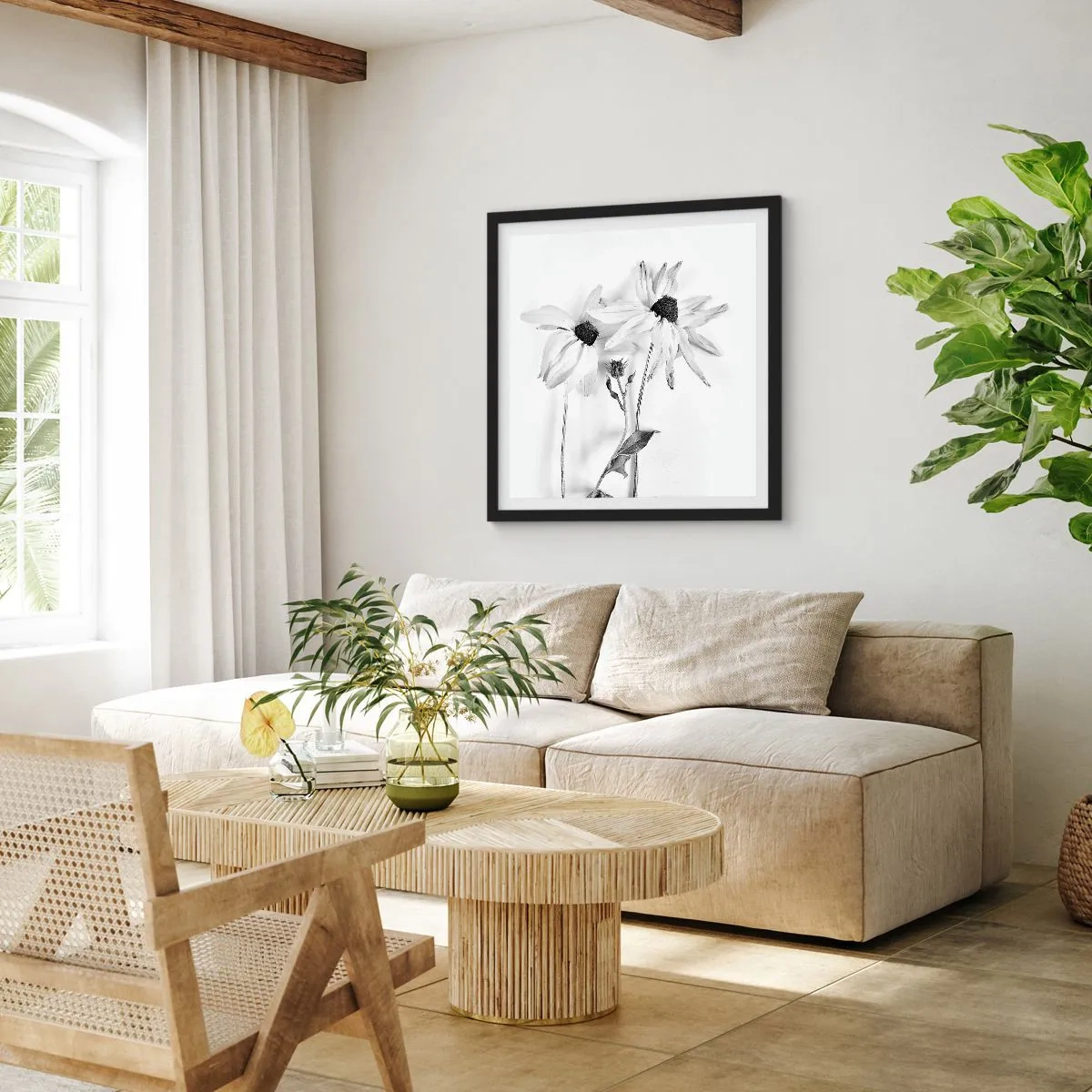 Plakat i sort ramme - Ingen ønsker at være alene - 30x30 cm