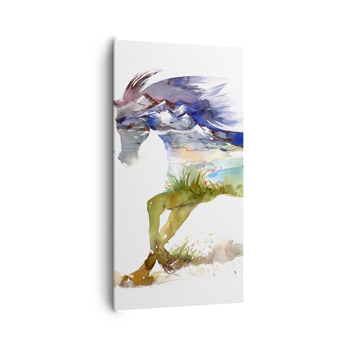 Lærredstryk - Billede på lærred - Fra engen lige op til himlen - 65x120 cm