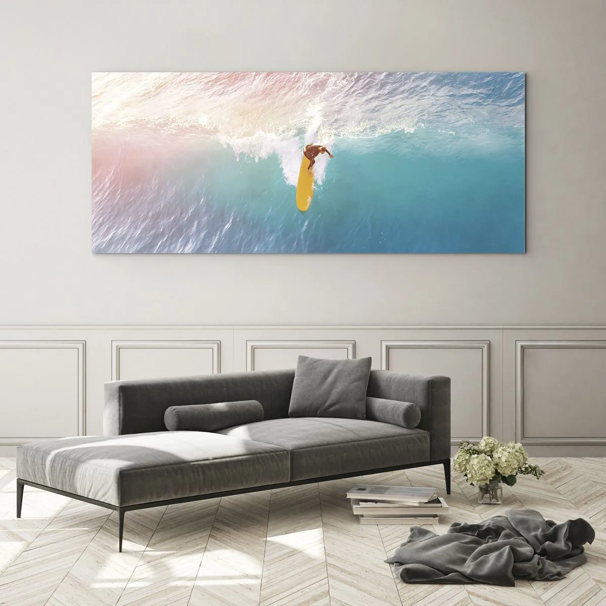 Billede på glas - Ocean rytter - 100x40 cm