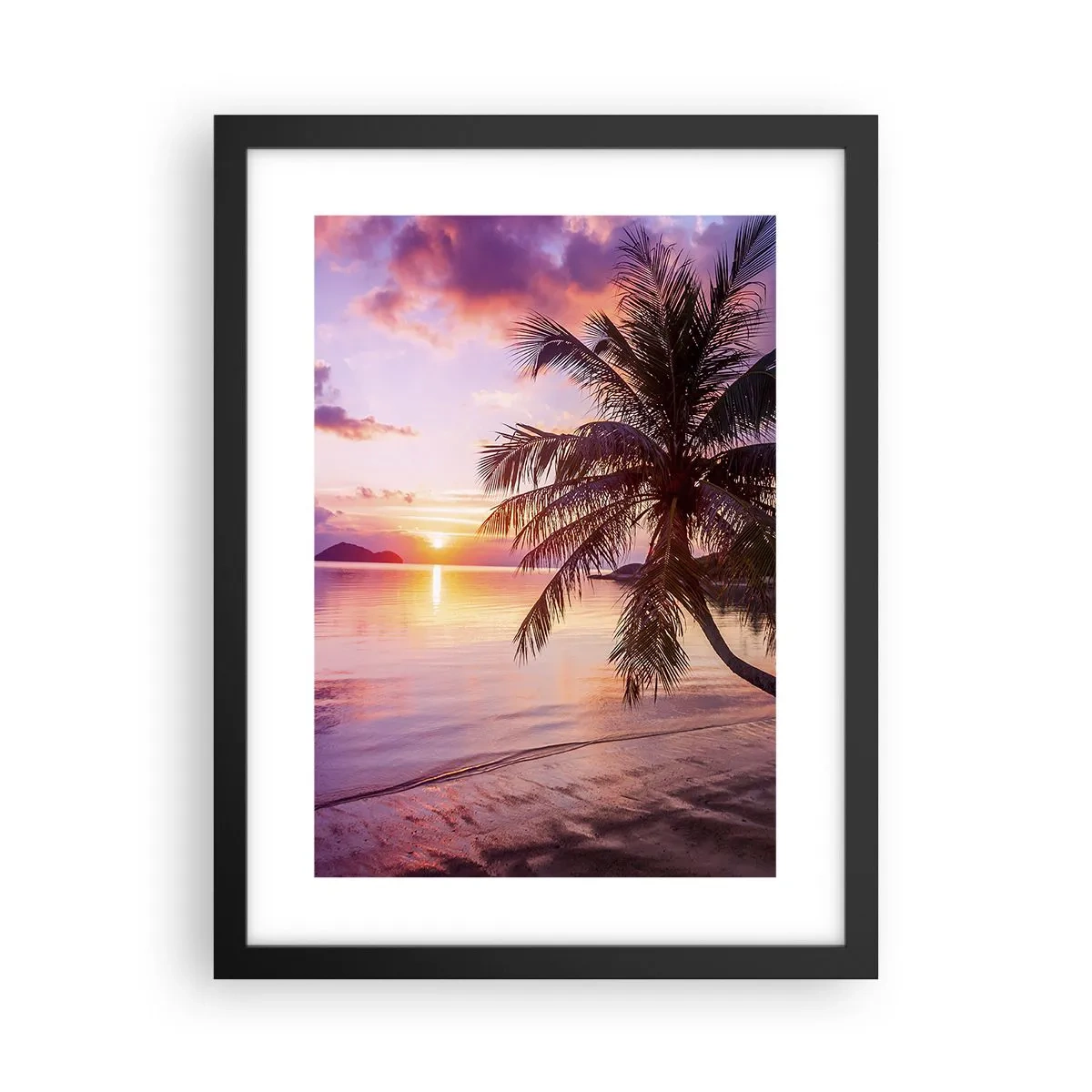 Plakat i sort ramme - Lyksalighed hele vejen til horisonten - 30x40 cm