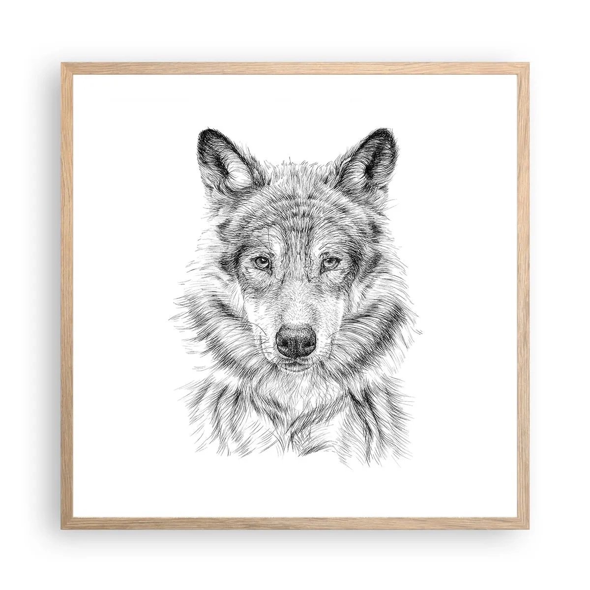 Plakat i ramme af lyst egetræ - En født leder - 60x60 cm