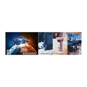 Prøve Fototapet Premium Sand - Forsigtig observatør - Kosmos, Rumfartøj, Shuttle - 100x30 cm