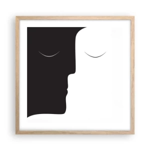Plakat i ramme af lyst egetræ - Modsætningernes enhed - 50x50 cm