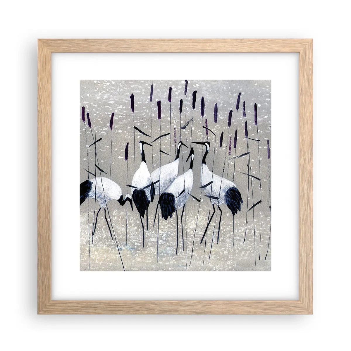 Plakat i ramme af lyst egetræ - Blandt sine egne - 30x30 cm