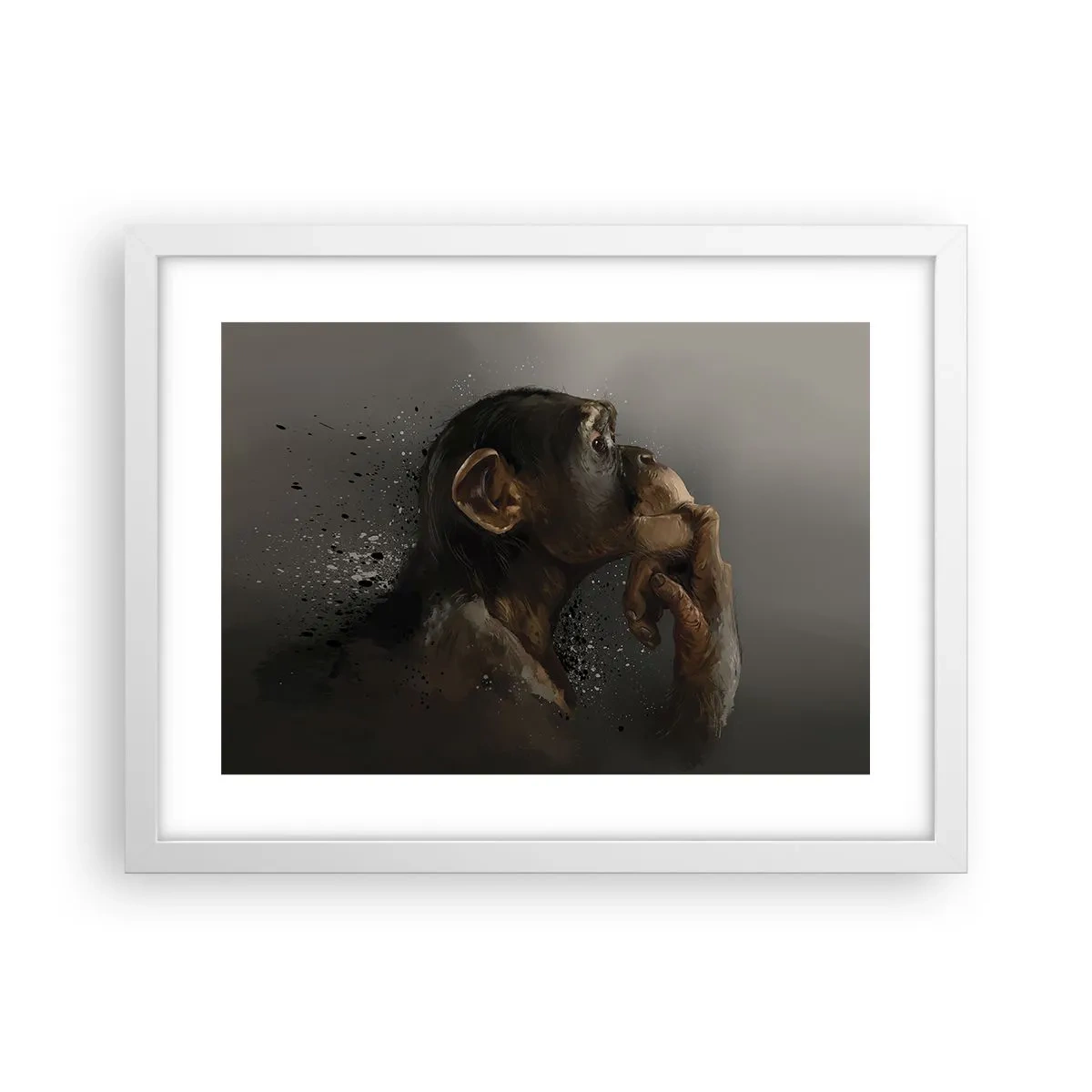 Plakat i hvid ramme - Helt sikkert en tænker - 40x30 cm