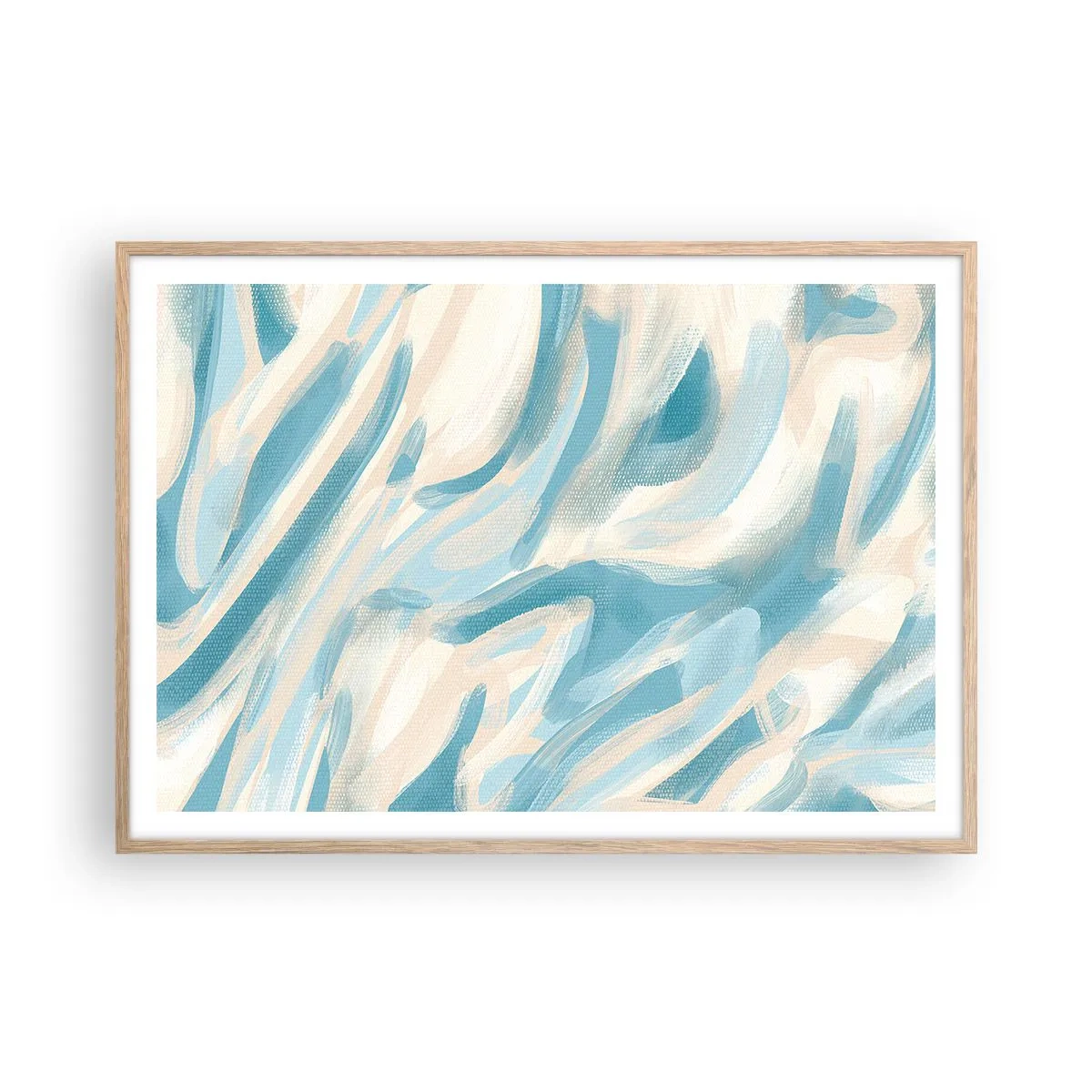 Plakat i ramme af lyst egetræ - Forårsbriser - 100x70 cm