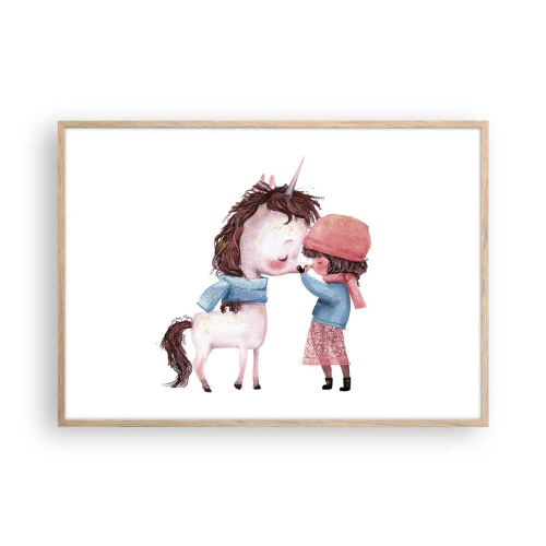 Plakat i ramme af lyst egetræ - En vinterhistorie - 100x70 cm
