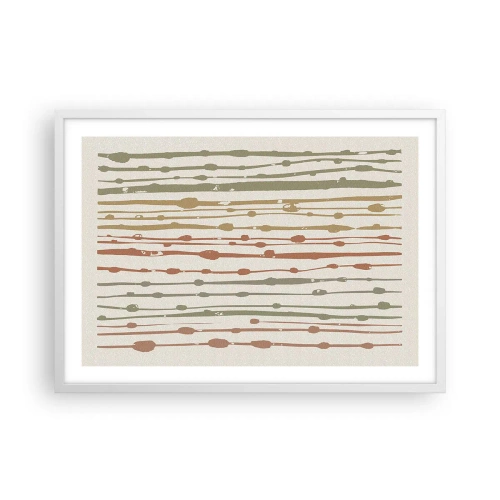 Plakat i hvid ramme - Musikalsk farvenotation - 70x50 cm