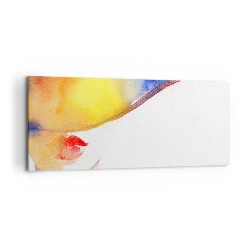 Lærredstryk - Billede på lærred - Portræt af en dame    - 100x40 cm