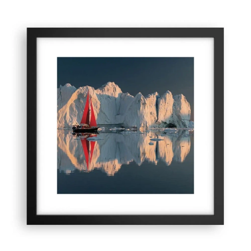 Plakat i sort ramme - På kanten af verden - 30x30 cm
