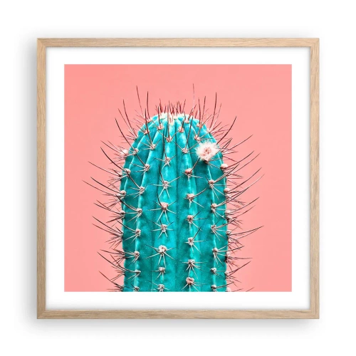 Plakat i ramme af lyst egetræ - Bare se - 50x50 cm