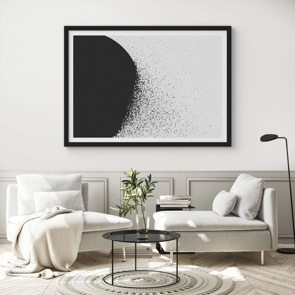 Plakat i sort ramme - Partikelbevægelse - 70x50 cm