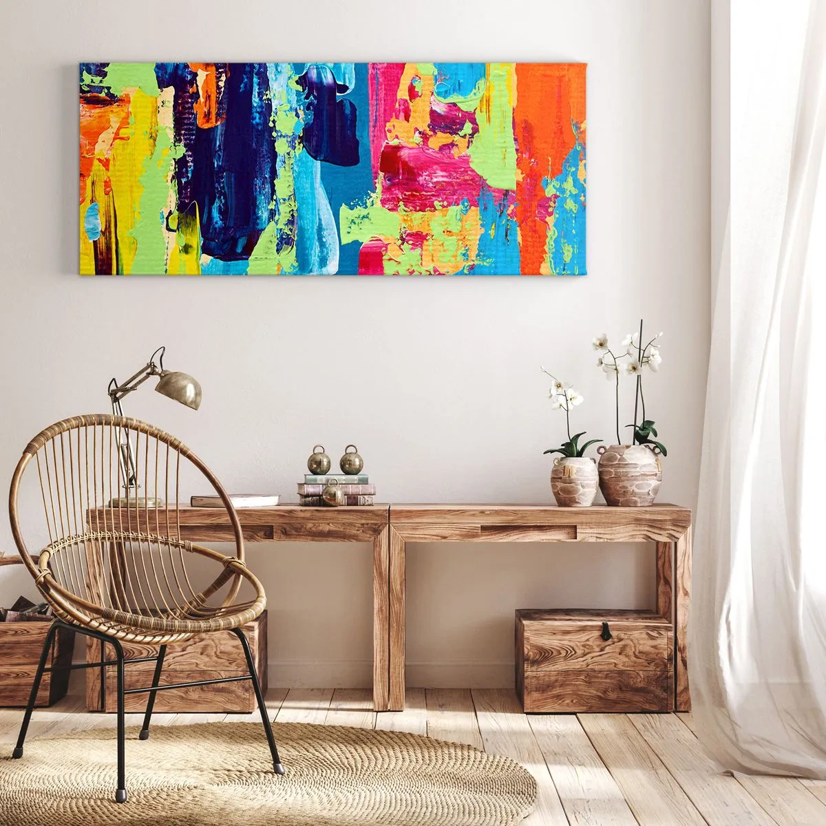 Lærredstryk - Billede på lærred - Livet er smukt! - 100x40 cm