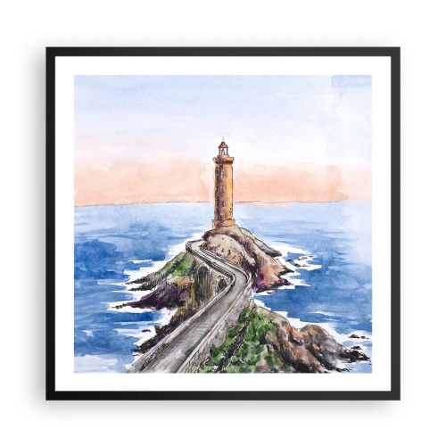 Plakat i sort ramme - Med front mod havet - 60x60 cm