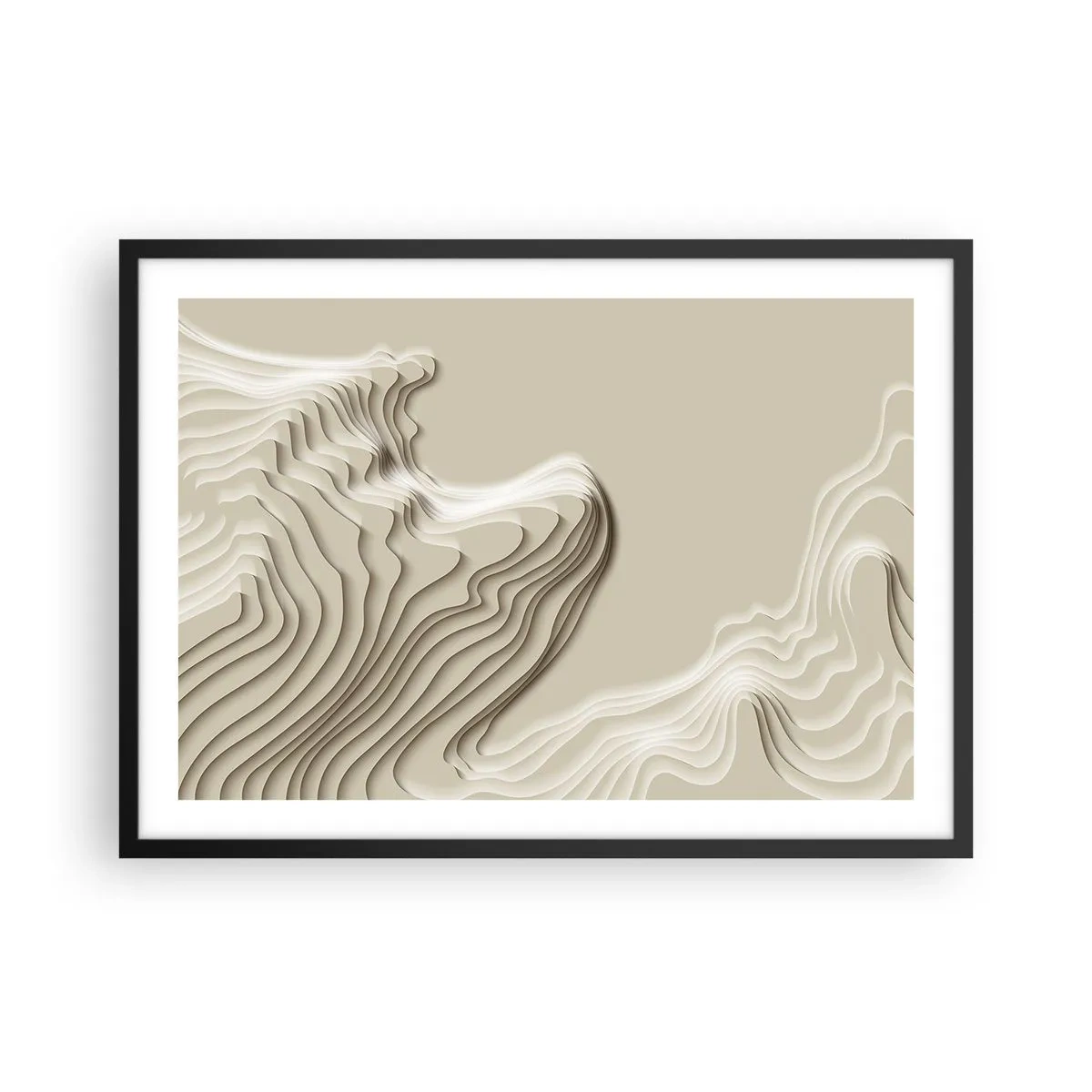 Plakat i sort ramme - Kunstens topografi - 70x50 cm
