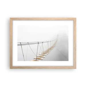 Plakat i ramme af lyst egetræ - Hvor vil det føre dig hen? - 40x30 cm