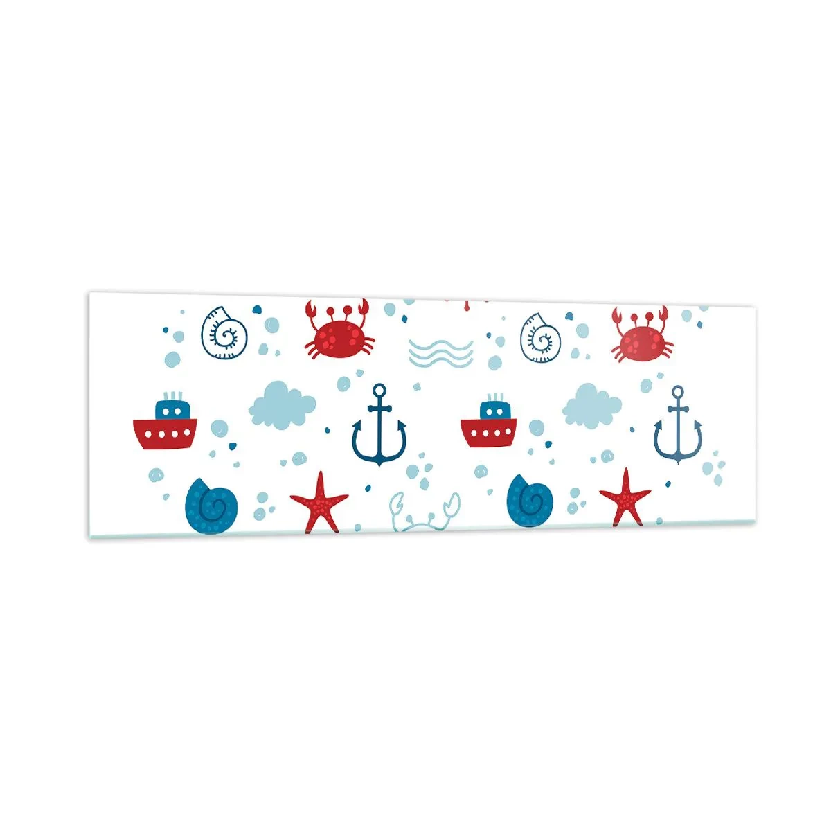 Billede på glas - En fortælling om havet - 160x50 cm