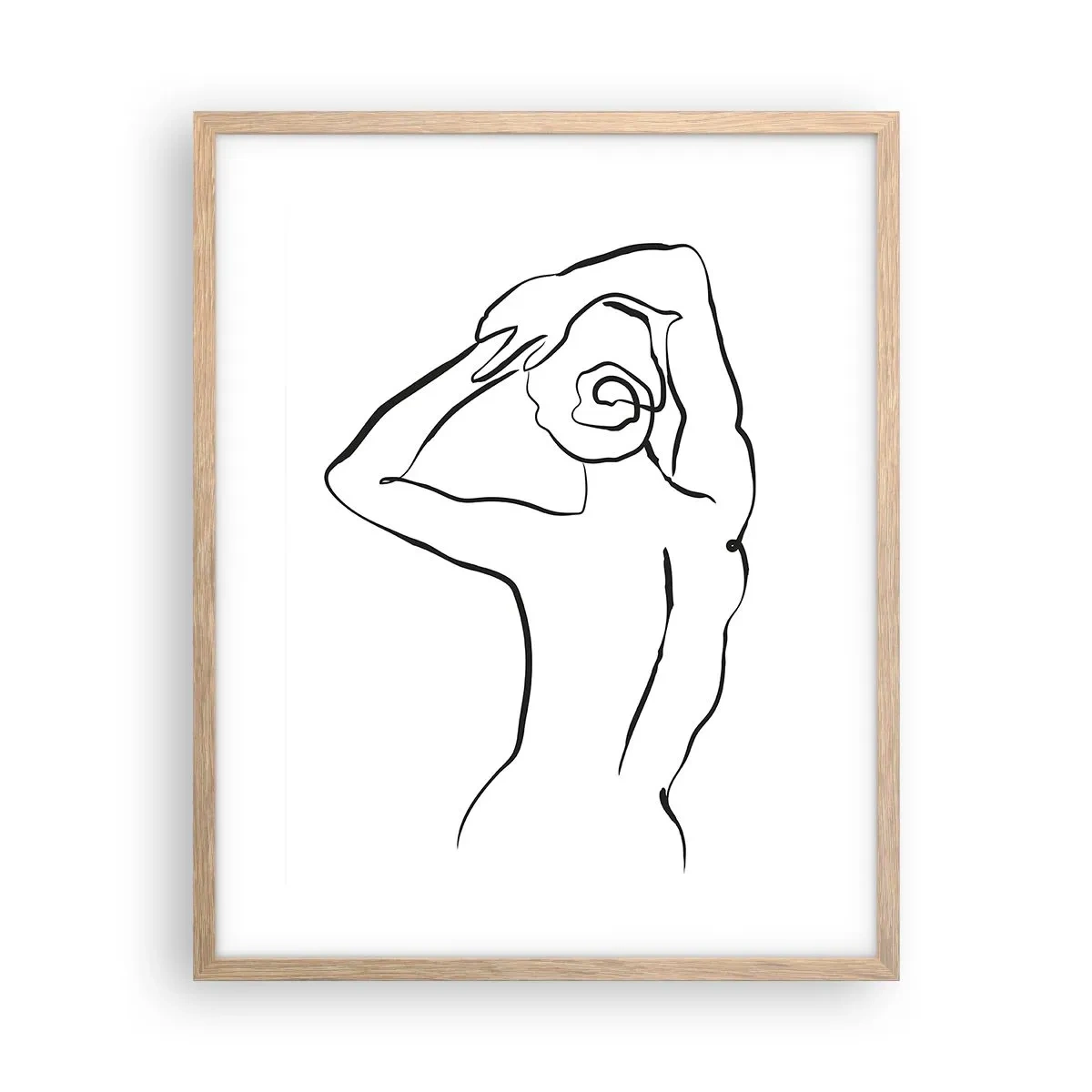 Plakat i ramme af lyst egetræ - Handling om morgenen - 40x50 cm