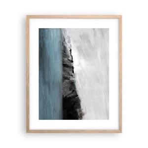 Plakat i ramme af lyst egetræ - Vand - jord: et sammenstød mellem elementerne - 40x50 cm