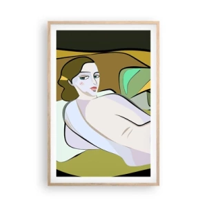 Plakat i ramme af lyst egetræ - Intimt portræt - 61x91 cm