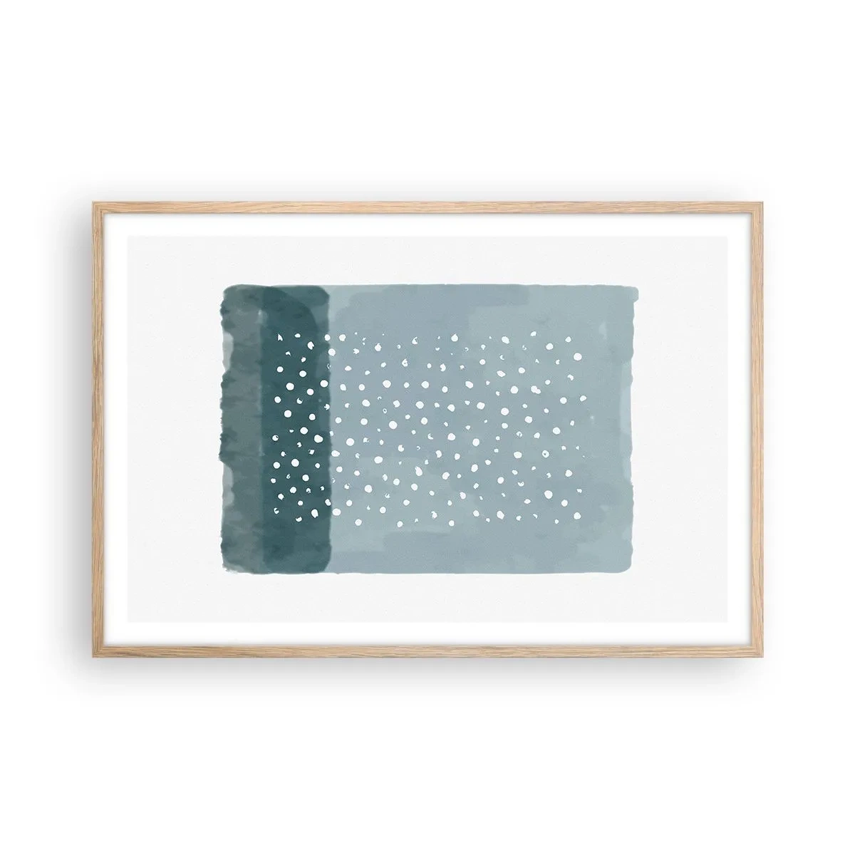 Plakat i ramme af lyst egetræ - Dyrket i blåt - 91x61 cm