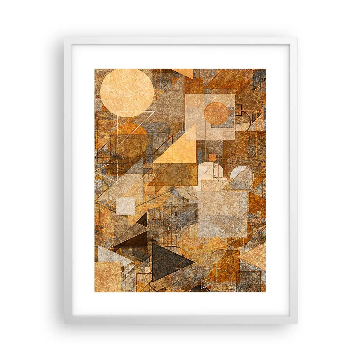 Plakat i hvid ramme - Kubistisk bronzeundersøgelse - 40x50 cm