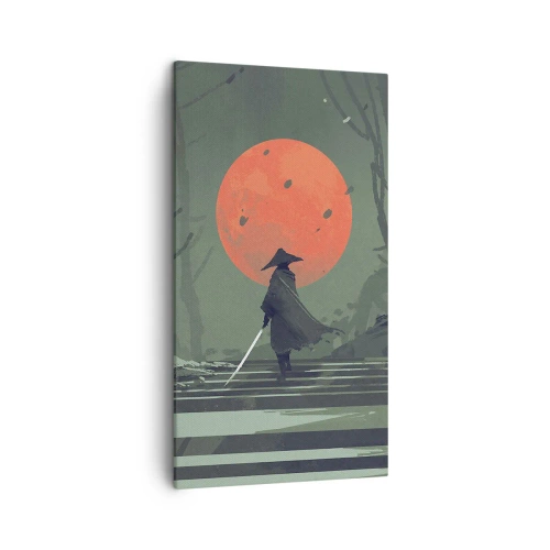 Lærredstryk - Billede på lærred - Den røde månes kriger - 45x80 cm