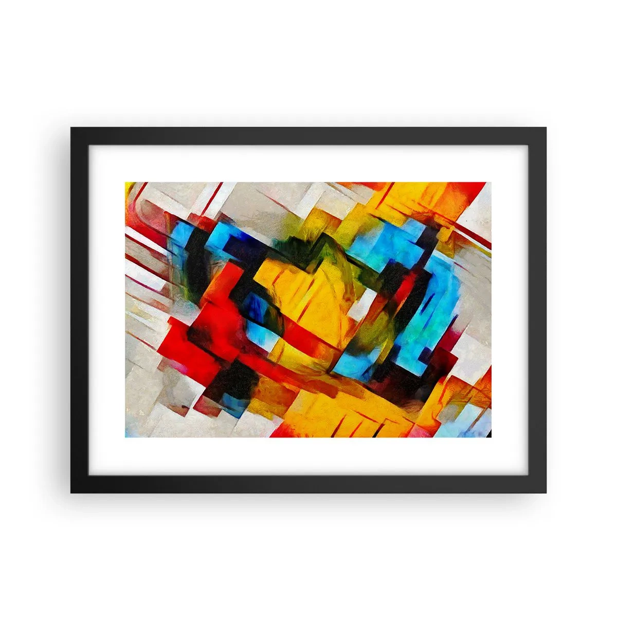 Plakat i sort ramme - Flerfarvet lagdeling - 40x30 cm