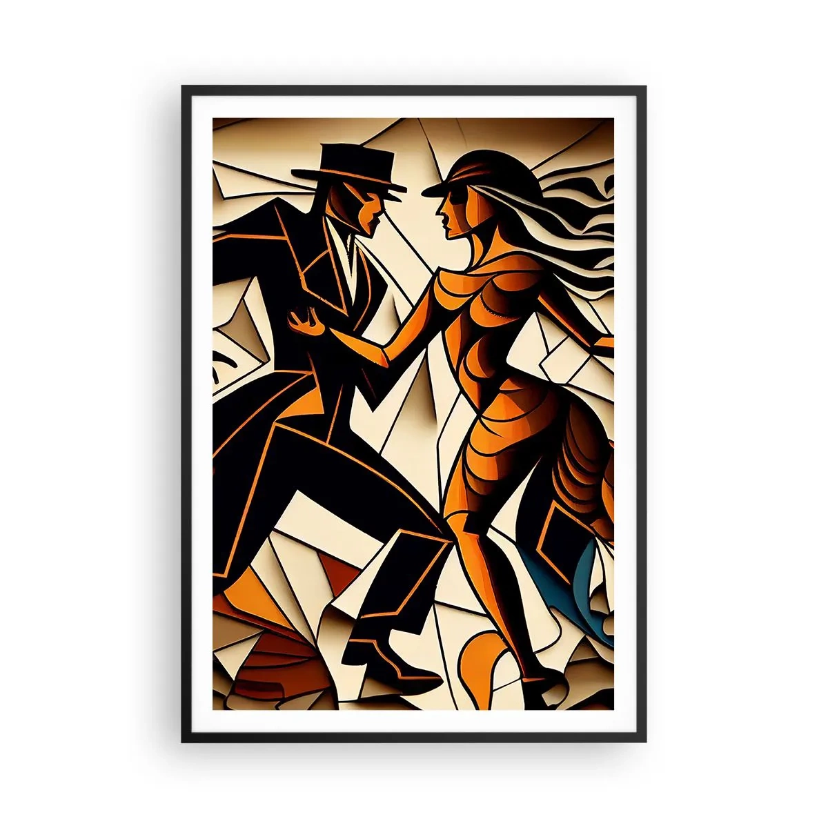 Plakat i sort ramme - Dans af lidenskab og passion - 70x100 cm