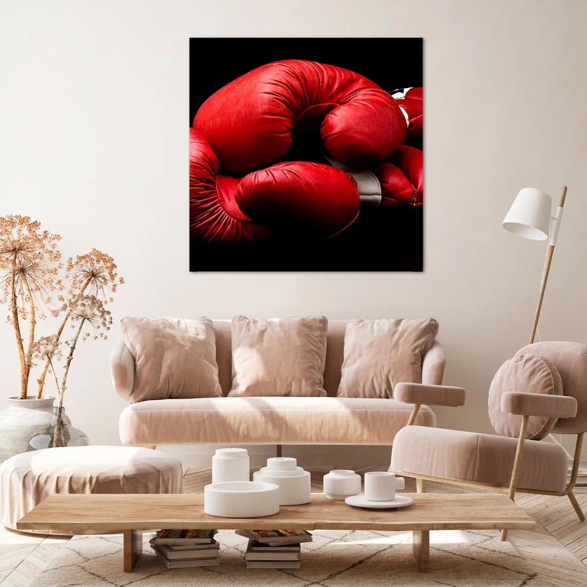 Lærredstryk - Billede på lærred - Kampens spænding bag os - 70x70 cm