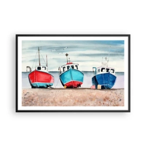 Plakat i sort ramme - Klar til at fange - 91x61 cm