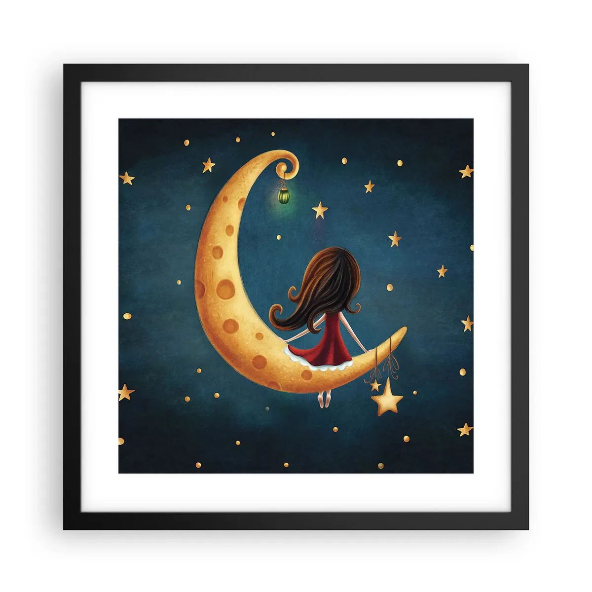 Plakat i sort ramme - Der var engang... - 40x40 cm